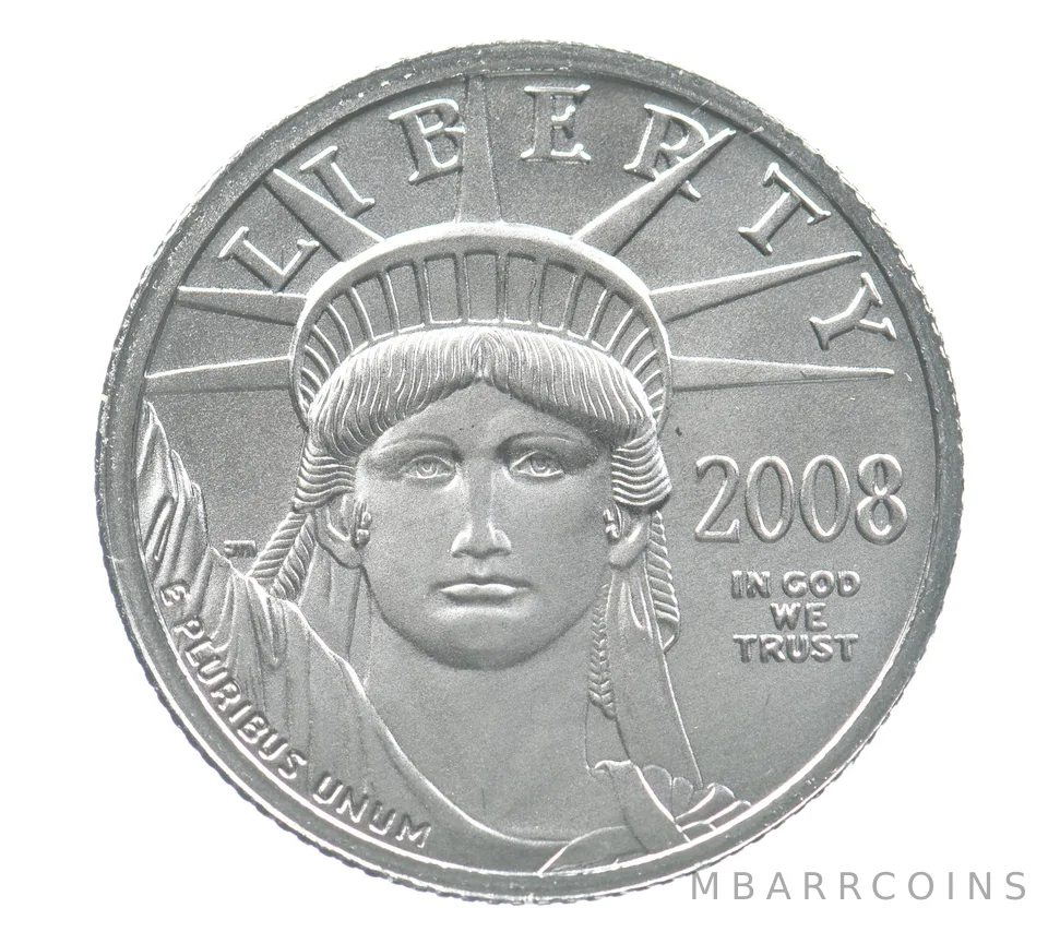 2008 $25 American Platinum Eagle 1/4 Oz Platinum *5317