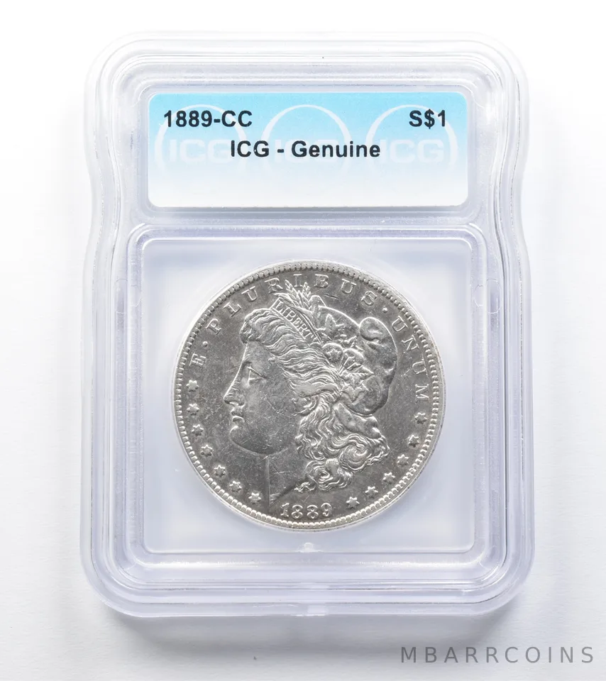 1889-CC Morgan Silver Dollar Genuine ICG *0054