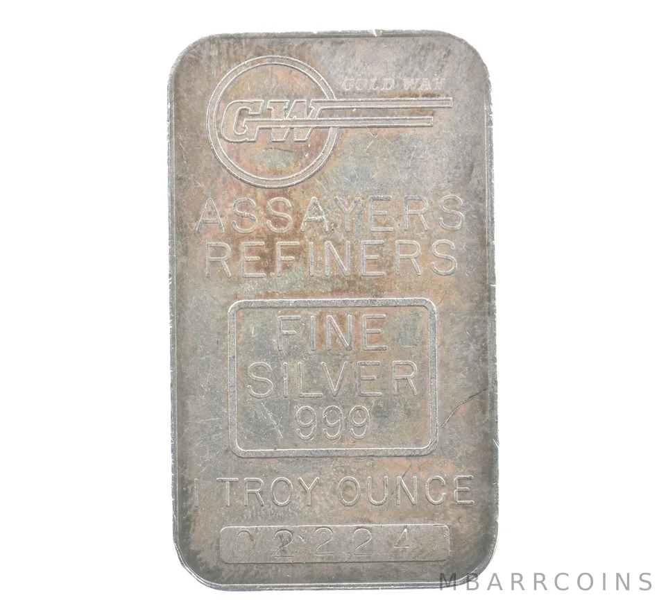 1 Troy Oz Silver Bar Gold Way Assayers *4216