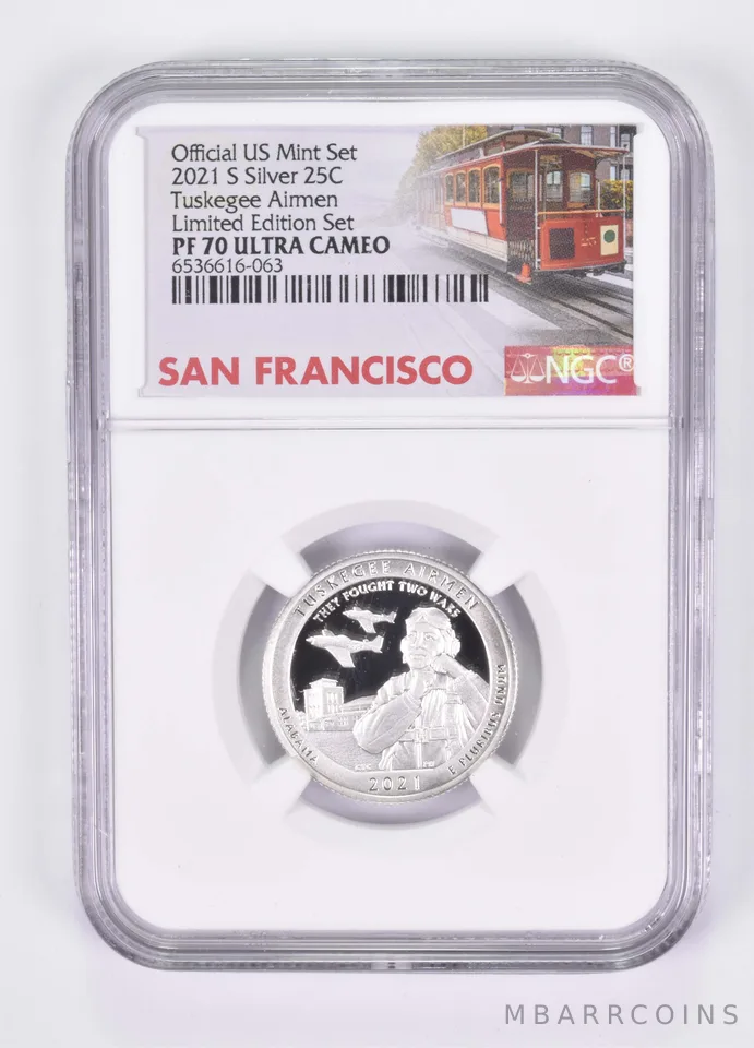 2021-S Silver PF70 Tuskegee Airmen Quarter NGC Limited Edition