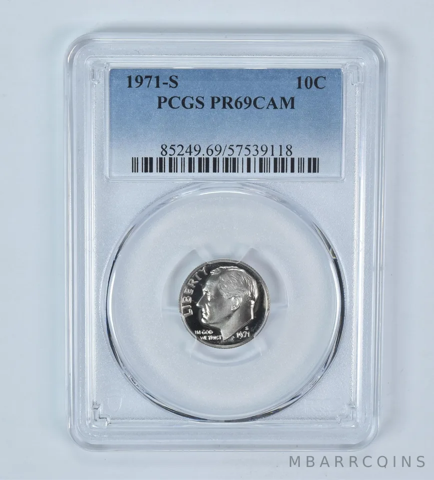1971-S Roosevelt Dime PR69 CAM PCGS Blue Label