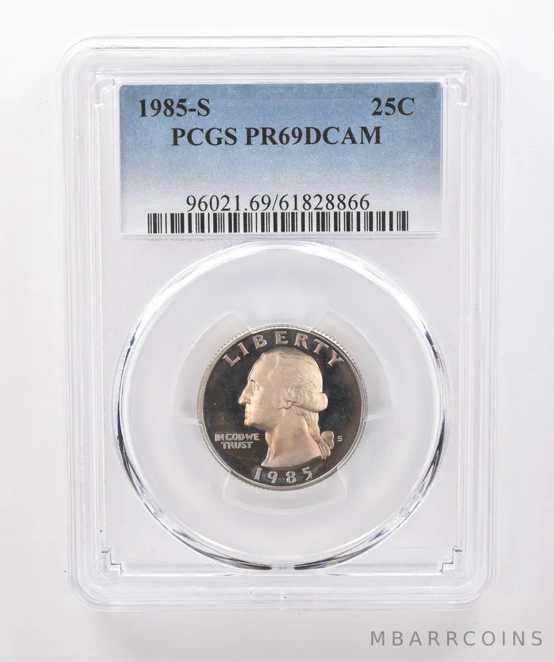 1985-S Washington Quarter PR69 DCAM PCGS Beautiful Tone *1913