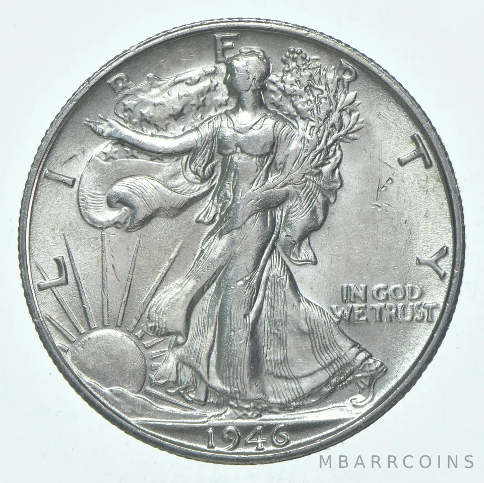 BU 1946-S Walking Liberty Half Dollar Uncirculated 90% Silver