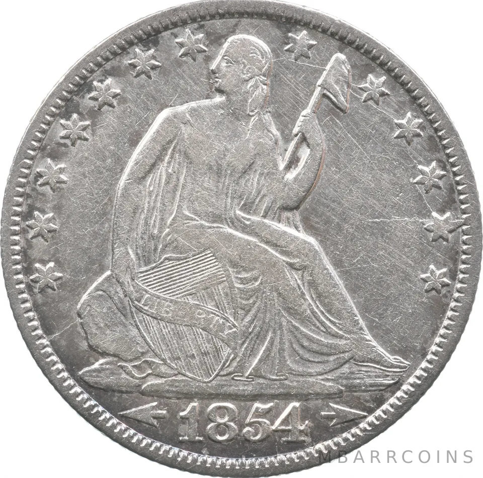 1854-O Seated Liberty Half Dollar Arrows a4826
