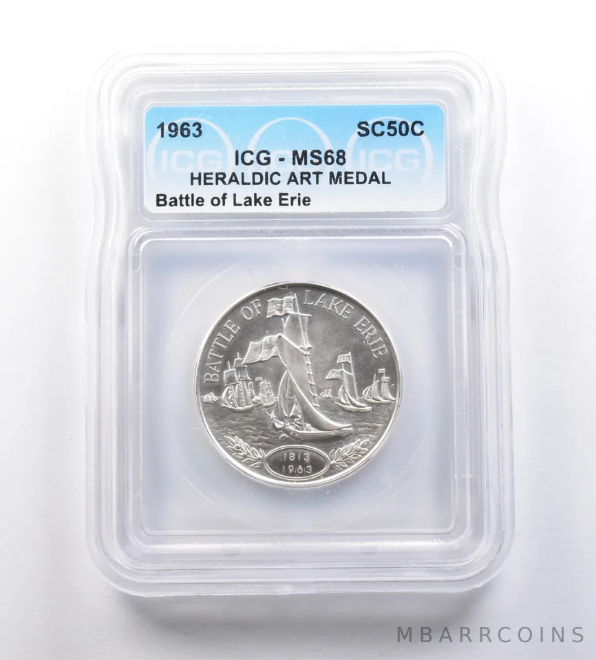 1963 So-Called Half Dollar Battle Of Lake Erie MS68 ICG *7155