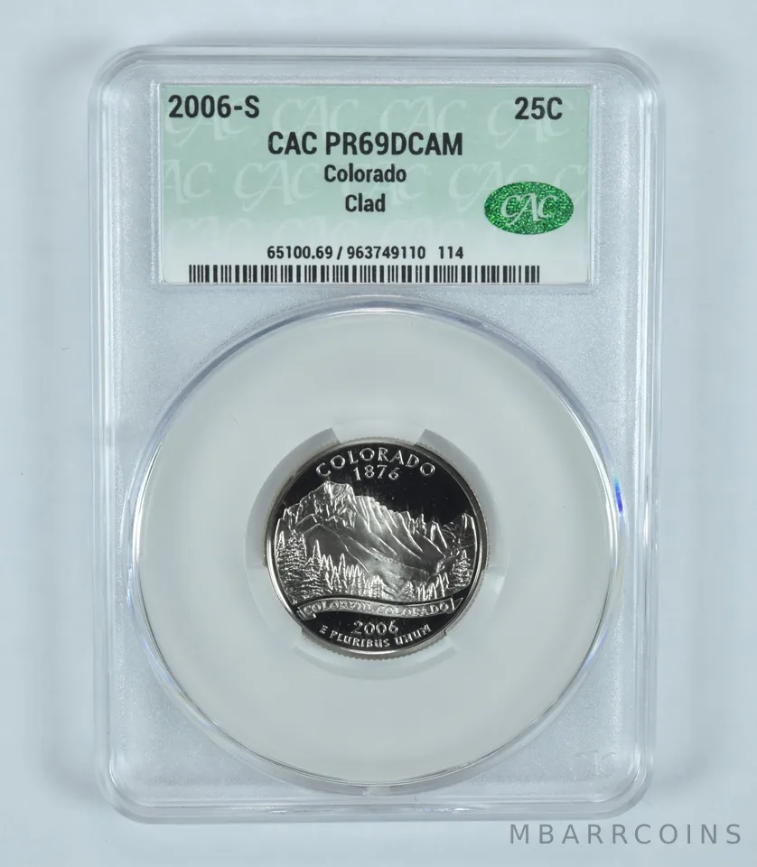 2006-S Washington State Quarter Colorado CLAD PR69 DCAM CAC CACg