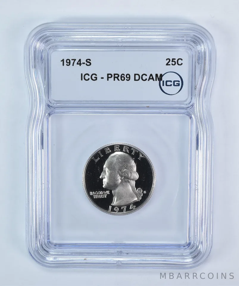 1974-S Washington Quarter PR69 DCAM ICG