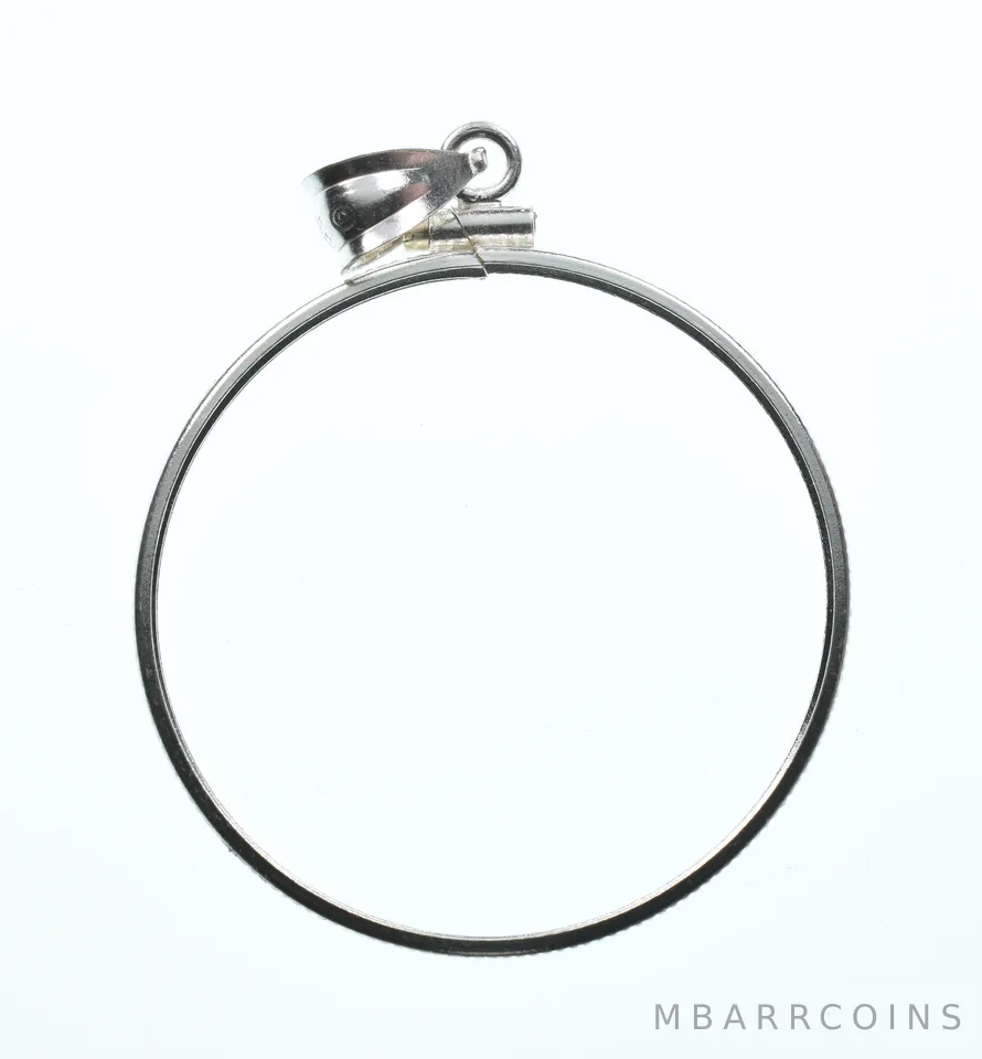 Sterling Silver 33 MM $1 Canadian Coin Bezel Pendant Frame Edge *2171
