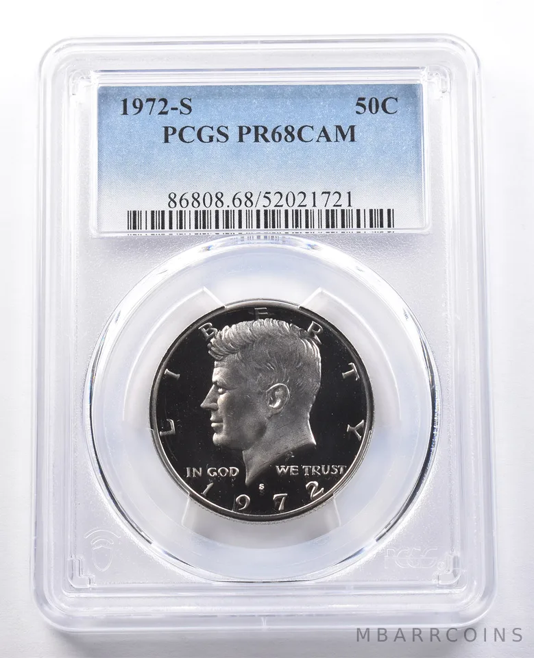 1972-S Kennedy Half Dollar PR68 CAM PCGS Blue Label