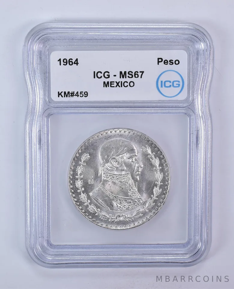 1964 Mexico 1 Peso KM#459 MS67 ICG