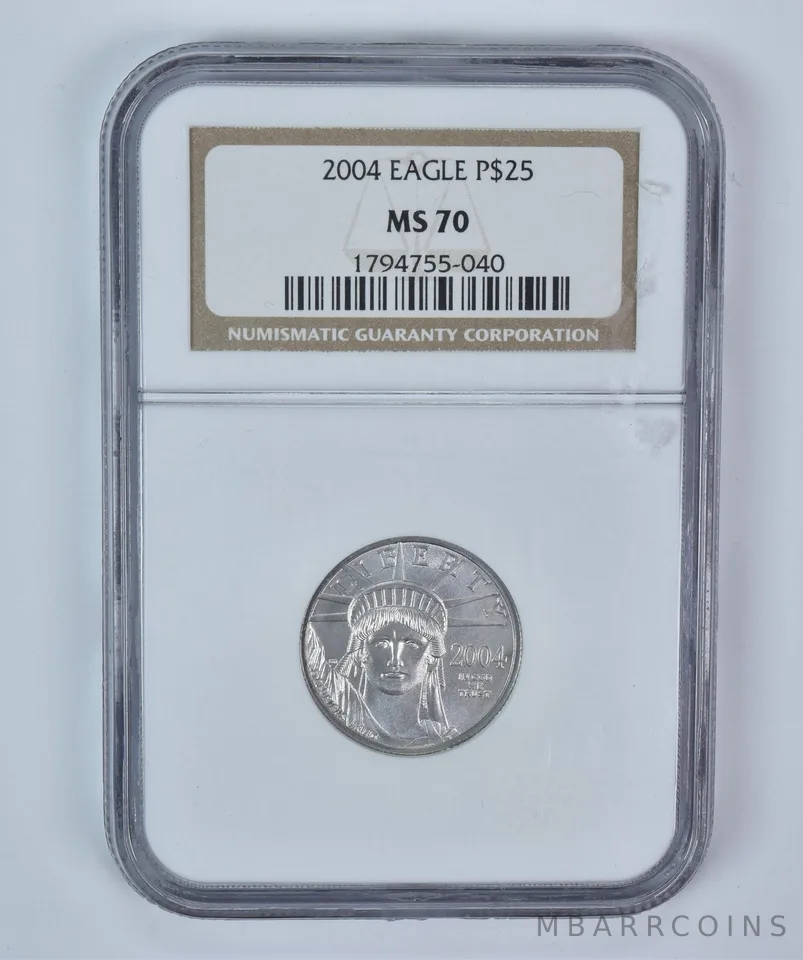 2004 $25 American Platinum Eagle 1/4 Oz Platinum MS70 NGC