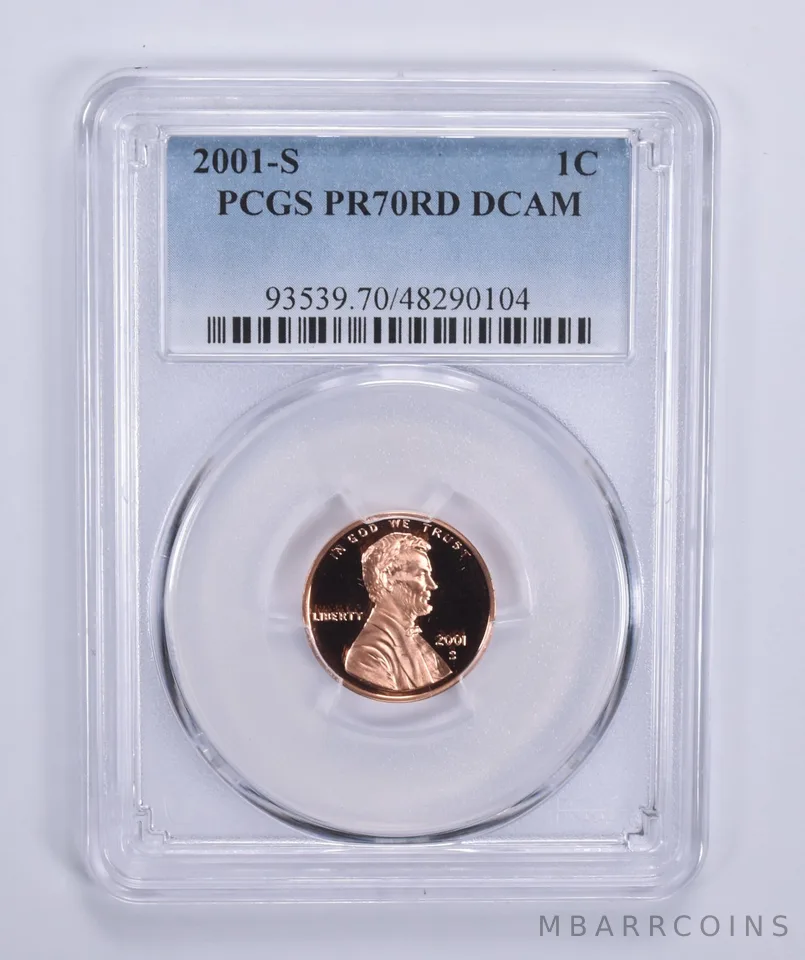 2001-S Lincoln Memorial Cent PR70 RD DCAM PCGS Blue Lbl