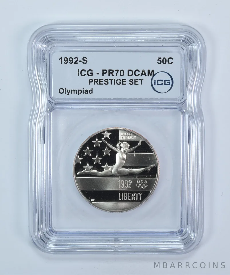 1992-S Olympic Gymnastics Commemorative Half Dollar Prestige Set PR70 DCAM ICG
