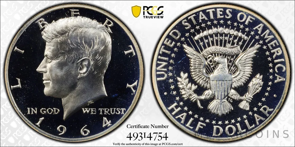 1964 Kennedy Half Dollar Accented Hair PR68 DCAM PCGS a1072