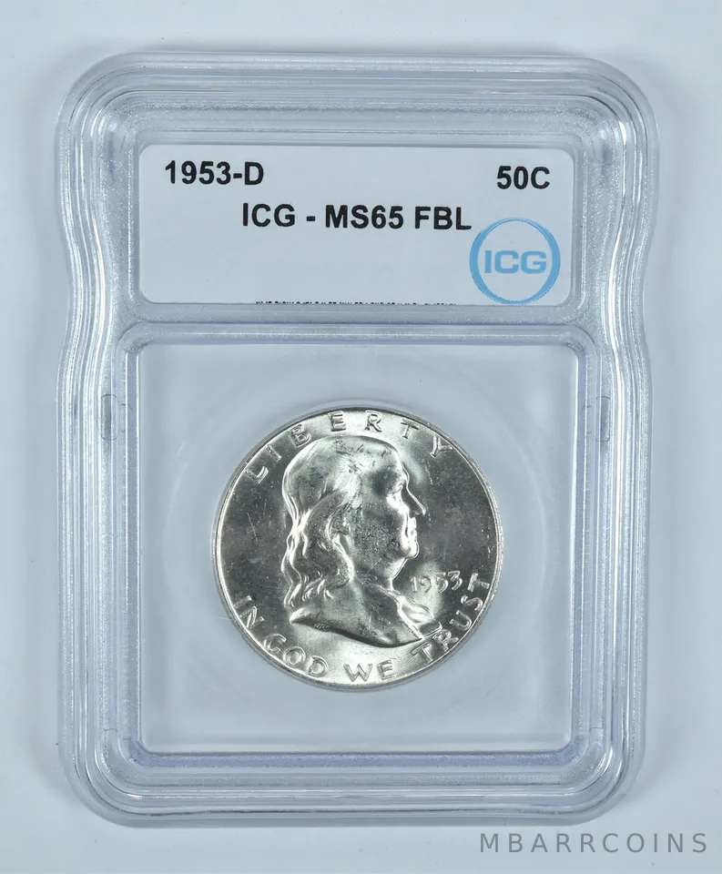 1953-D Franklin Half Dollar MS65 FBL ICG