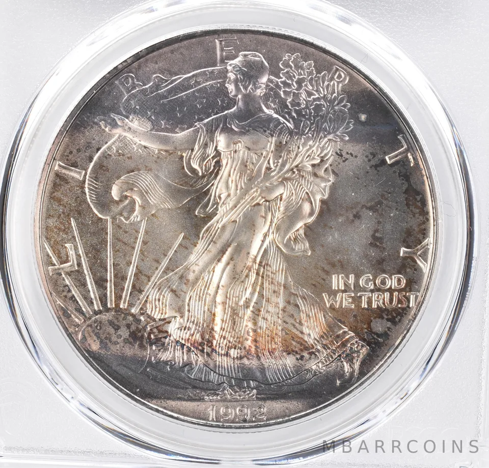 1992 American Silver Eagle MS68 PCGS Beautiful Tone *1208