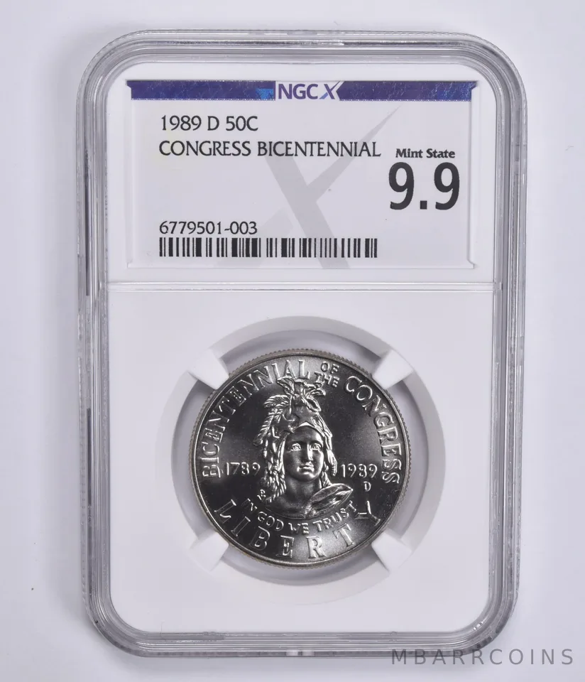 1989-D Congress Commemorative Half Dollar Mint State 9.9 NGC X NGCX