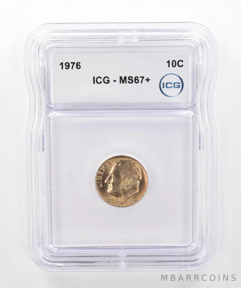 1976 Roosevelt Dime MS67+ ICG Beautiful Tone *2047