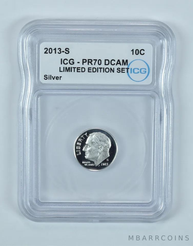 2013-S Roosevelt Dime Silver Limited Edition Set PR70 DCAM ICG