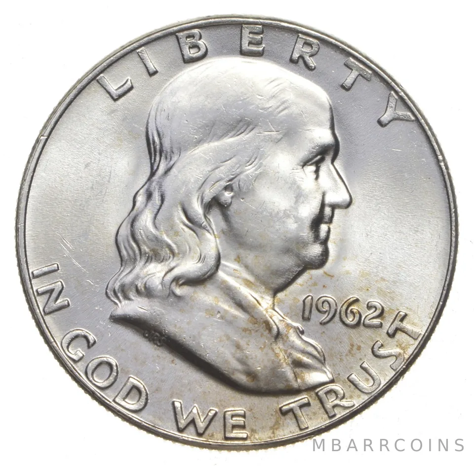 Choice Unc 1962-D Franklin Half Dollar Gem BU From Original Roll