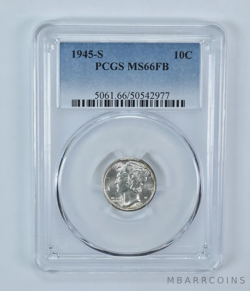 1945-S Mercury Dime MS66 FB PCGS Blue Label