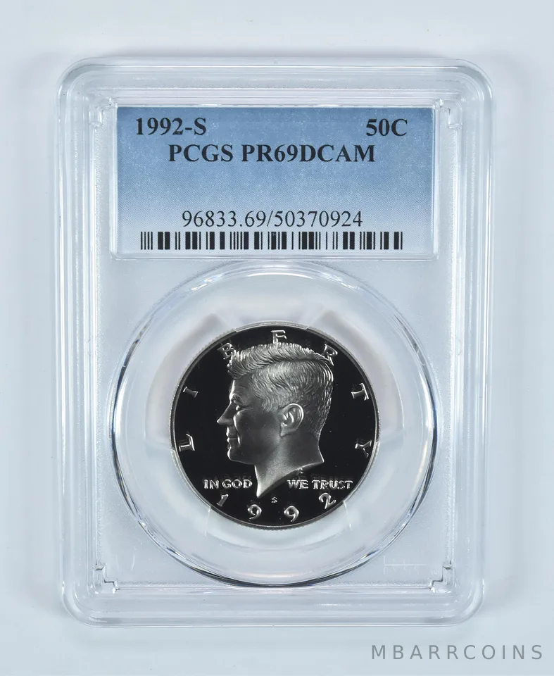 1992-S Kennedy Half Dollar PR69 DCAM PCGS Blue Label