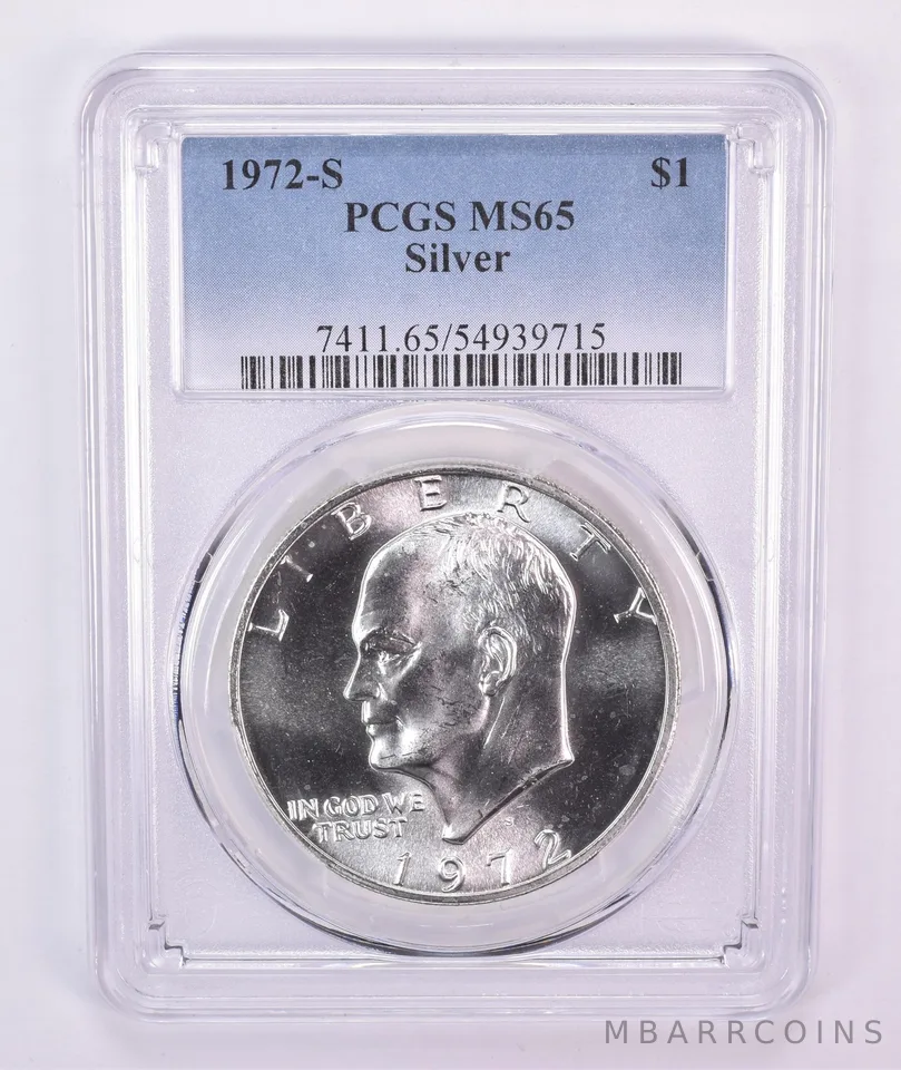 1972-S Eisenhower $1 Silver MS65 PCGS Blue Label