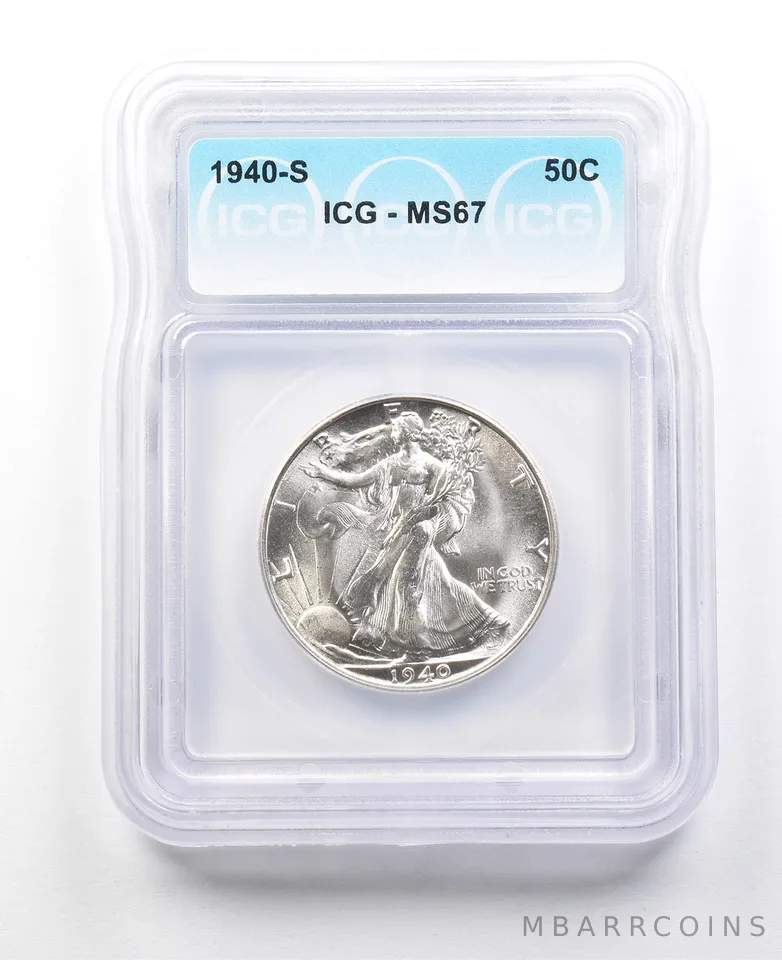 1940-S Walking Liberty Half Dollar MS67 ICG a3014