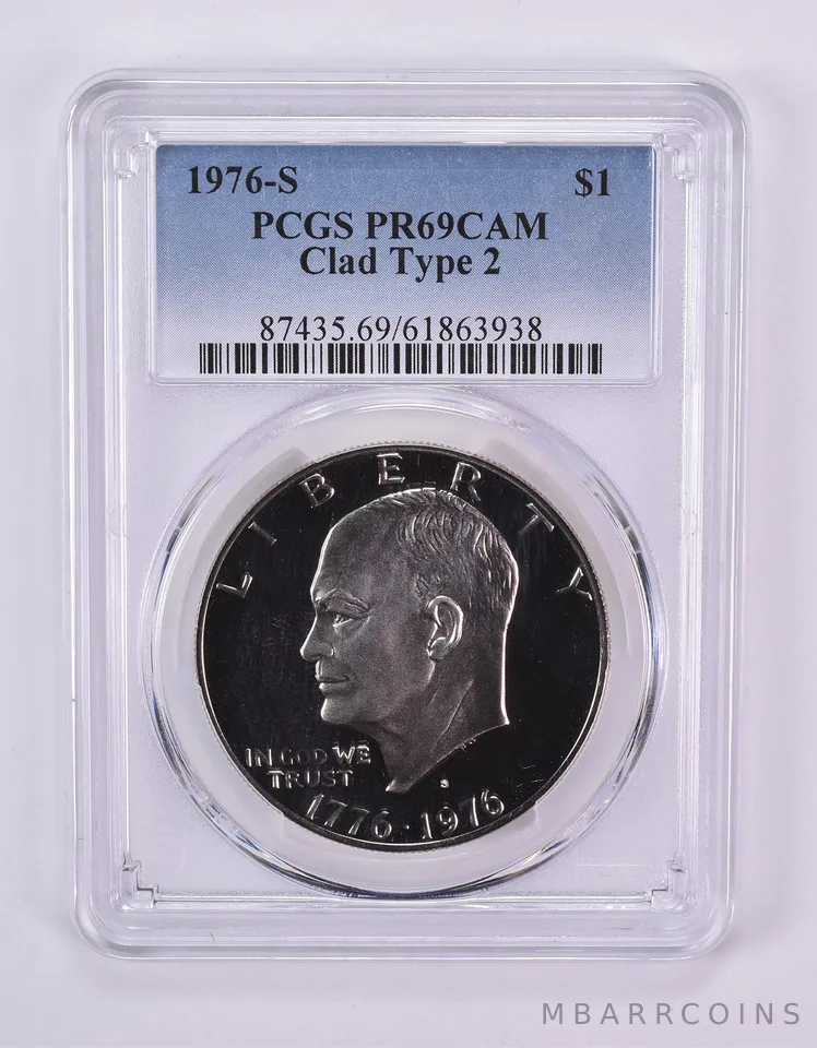 1976-S Eisenhower $1 Type 2 Clad PR69 CAM PCGS Blue Label
