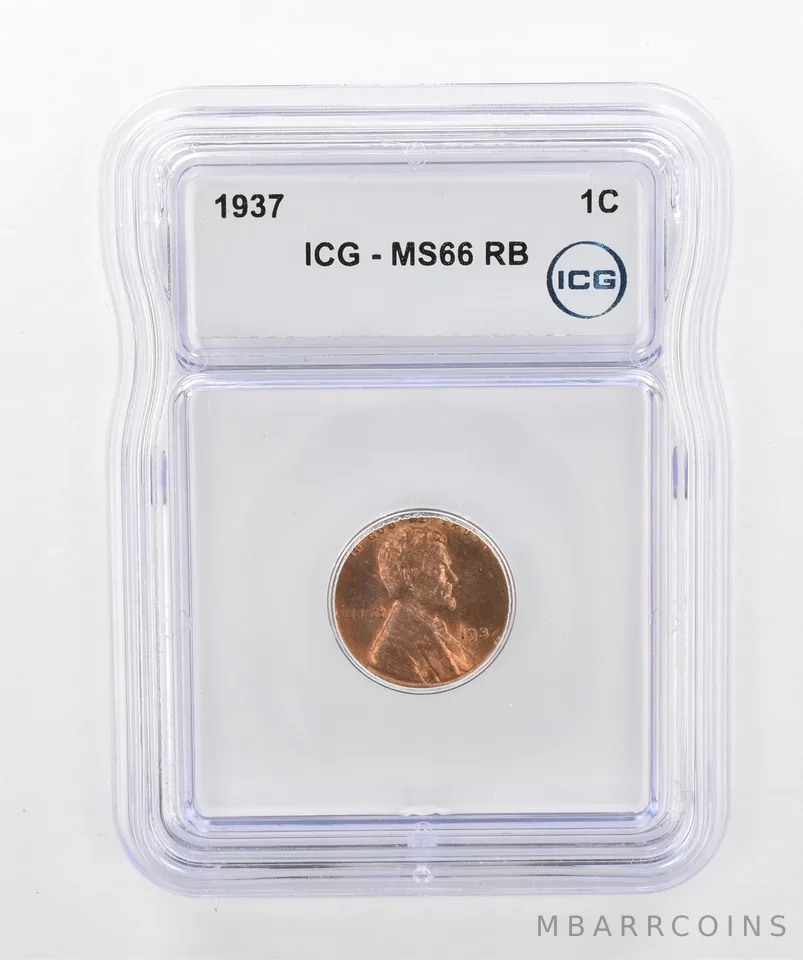 1937 Lincoln Wheat Cent MS66 RB ICG Beautiful Tone *2910