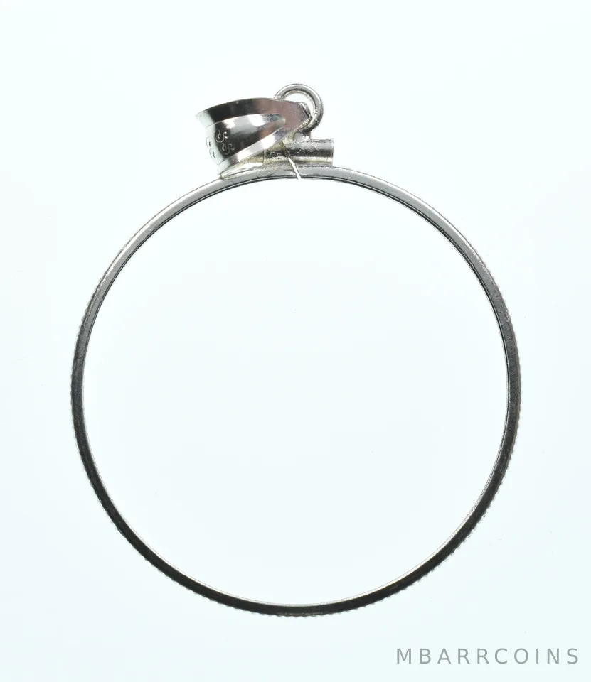 Sterling Silver 33 MM $1 Canadian Coin Bezel Pendant Frame Edge *2170