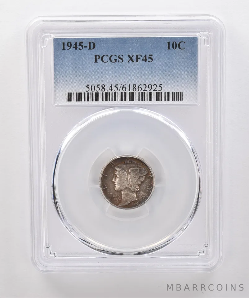 1945-D Mercury Dime XF45 PCGS Beautiful Tone *1836