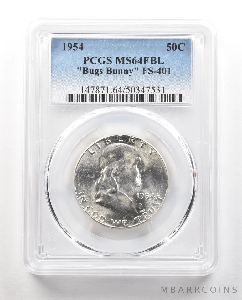 1954 Franklin Half Dollar Bugs Bunny FS-401 MS64 FBL PCGS a4856