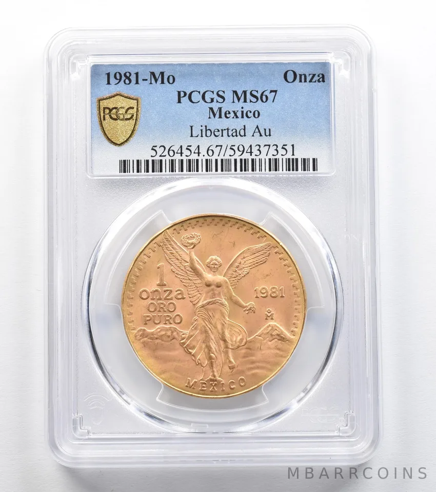 1981 Mo Mexico 1 Onza Gold Libertad MS67 PCGS *9632