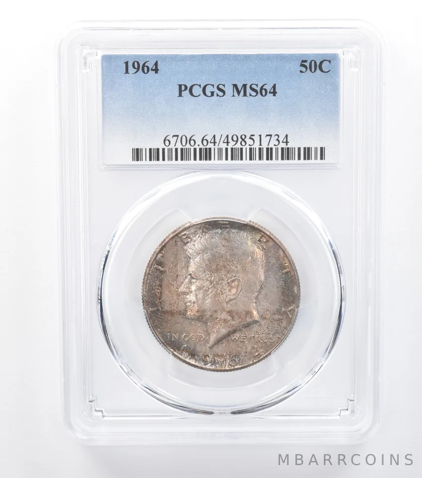 1964 Kennedy Half Dollar MS64 PCGS Beautiful Tone *7777
