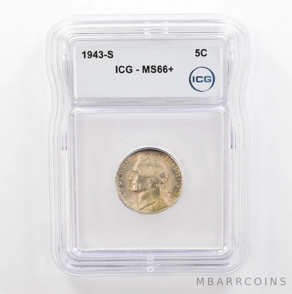 1943-S Jefferson Nickel MS66+ ICG Beautiful Tone *5374