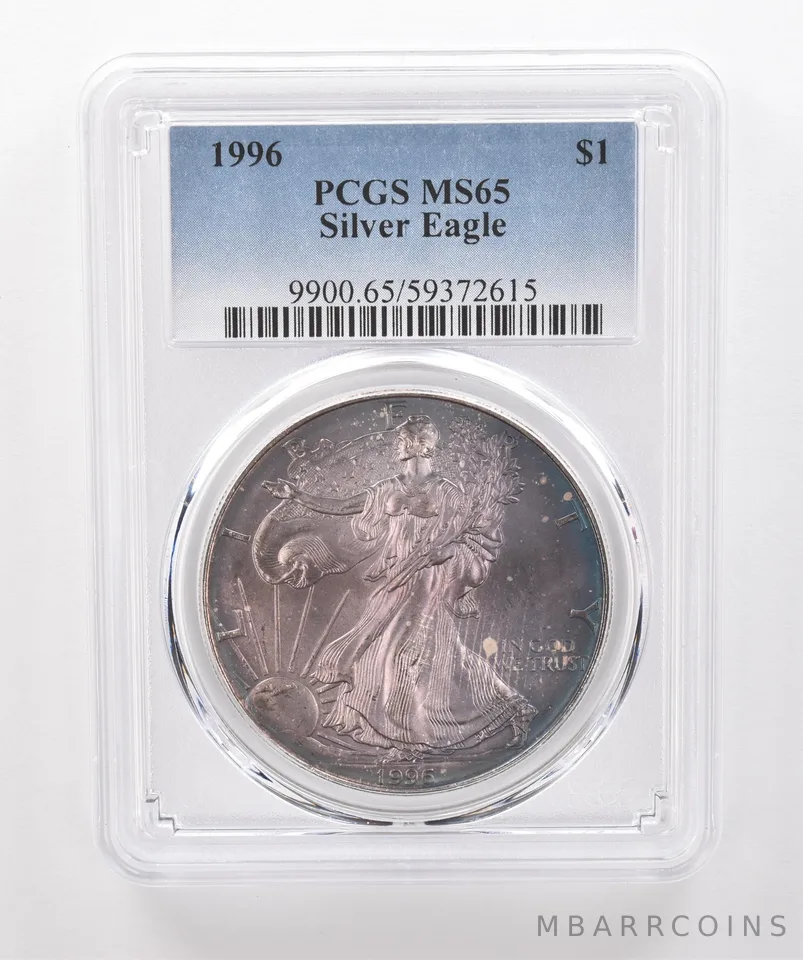 1996 American Silver Eagle MS65 PCGS Beautiful Tone *1986