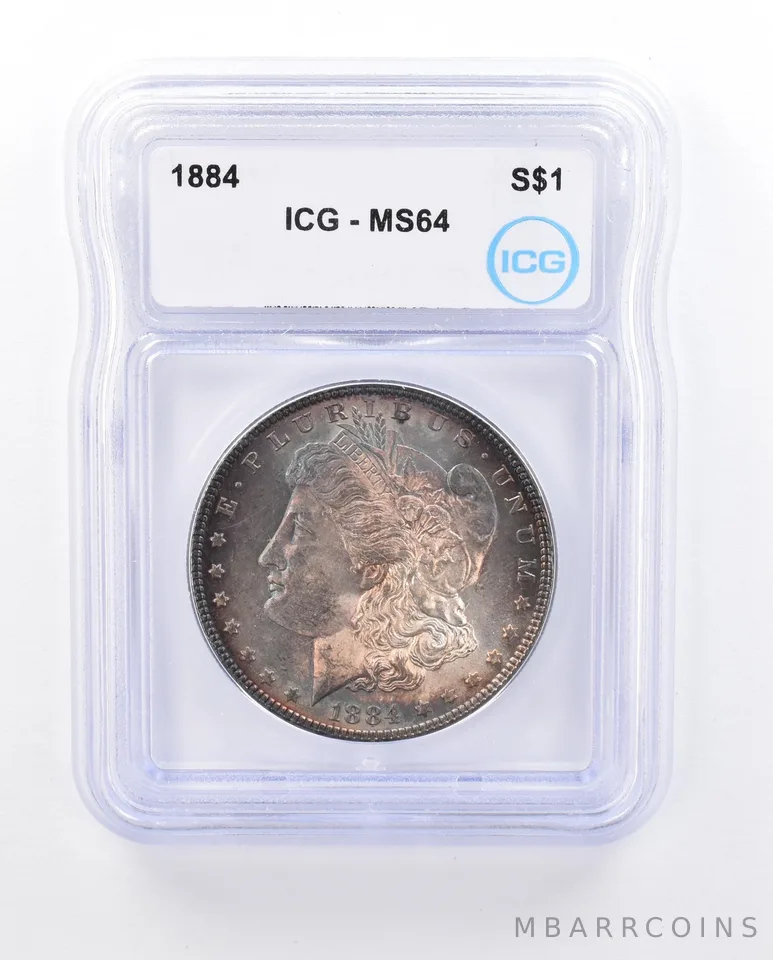 1884 Morgan Silver Dollar MS64 ICG Beautiful Tone a3710