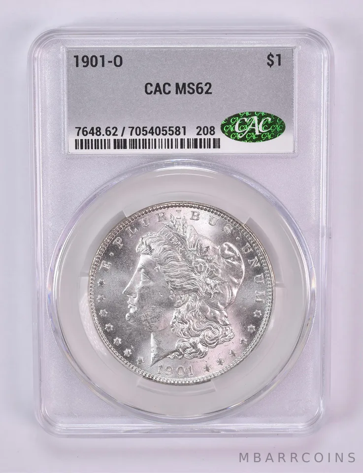 1901-O Morgan Silver Dollar MS62 CAC CACg