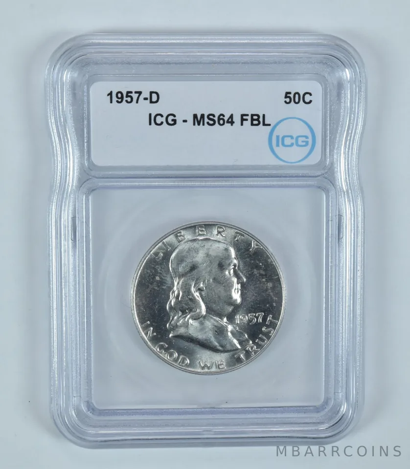 1957-D Franklin Half Dollar MS64 FBL ICG
