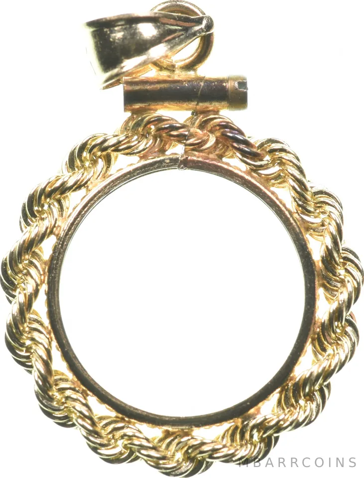 14mm 2.1g Gold Bezel 14k 1/20 Oz Panda Chinese Coin a5269