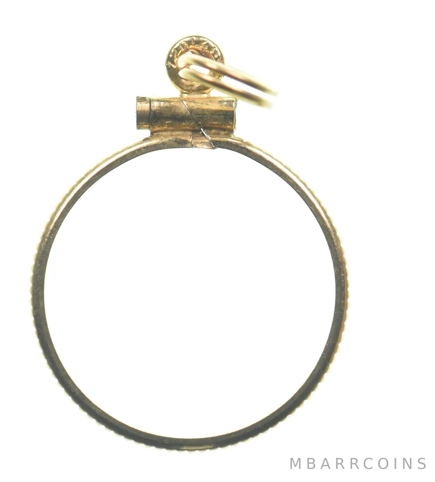 12k 0.7 Gram Gold Filled 15.5mm Coin Bezel Pendant Frame Edge *4984