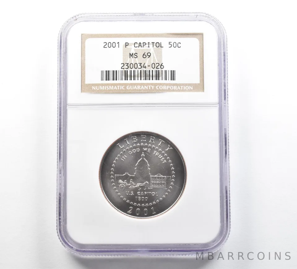 2001-P Capitol Visitor Center Commemorative Half Dollar MS69 NGC Brown Label