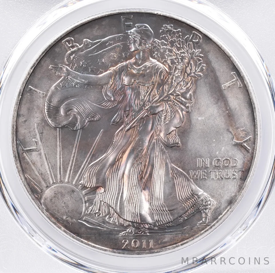 2011 American Silver Eagle MS67 PCGS Beautiful Tone *1359