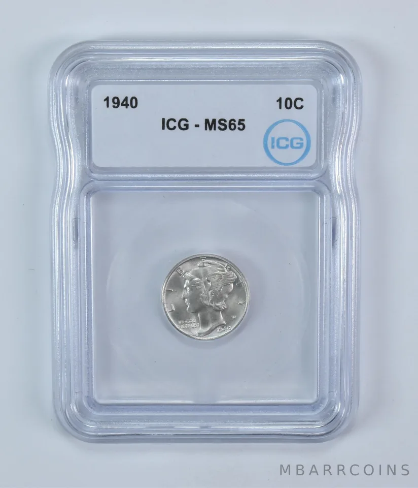 1940 Mercury Dime MS65 ICG