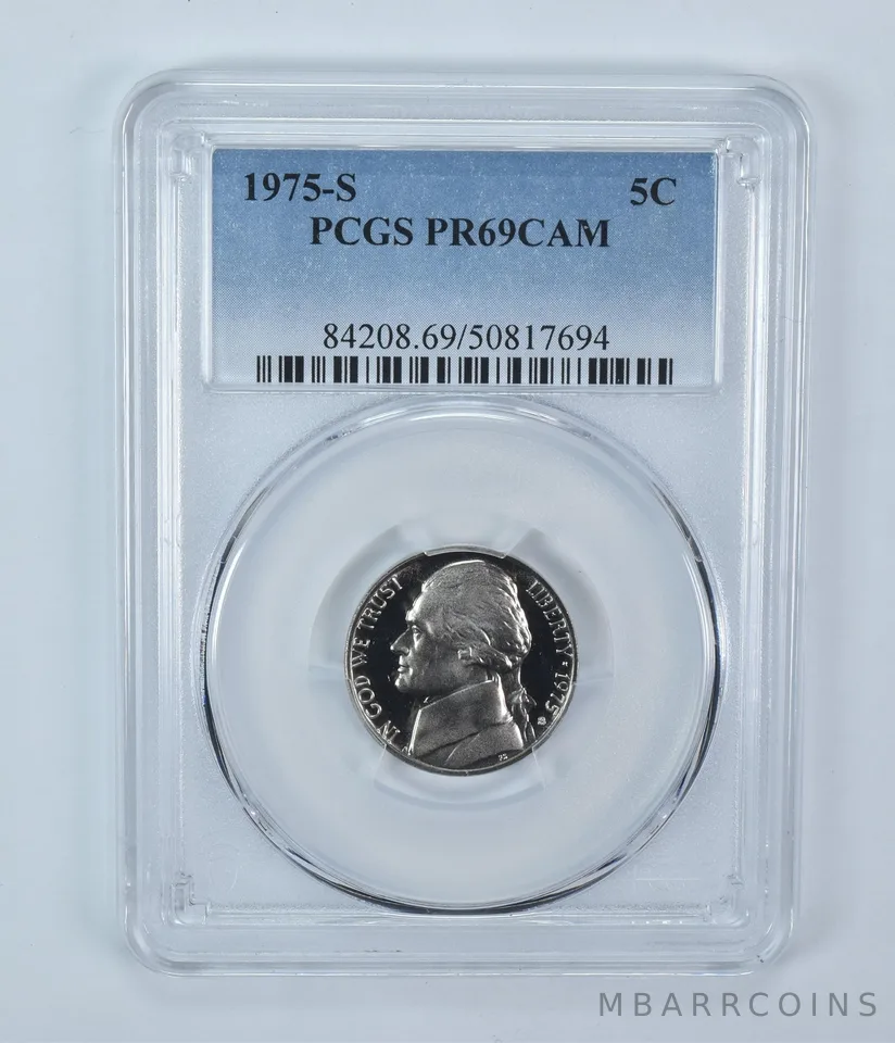 1975-S Jefferson Nickel PR69 CAM PCGS Blue Label