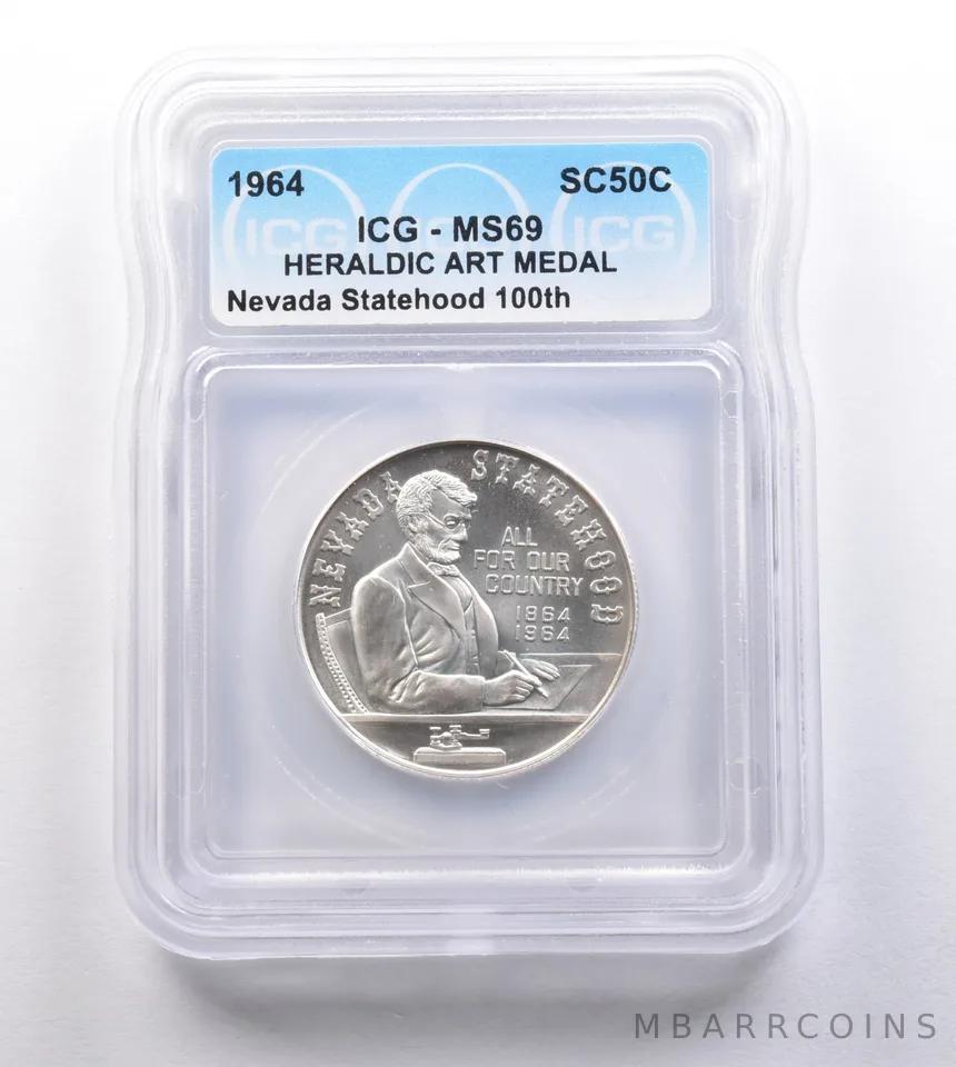 1964 So Called Half Dollar Nevada Statehood 100th MS69 ICG