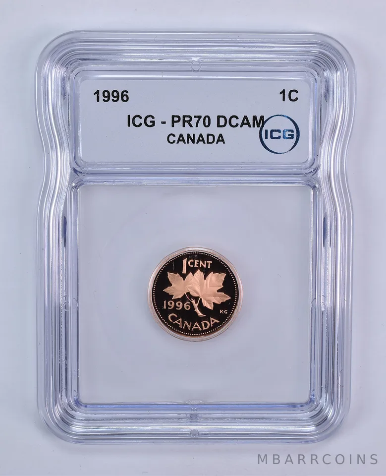 1996 Canada 1 Cent PR70 DCAM ICG