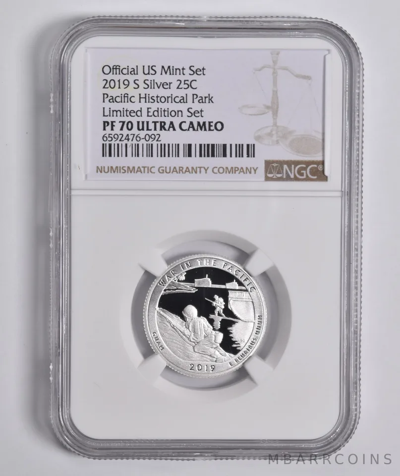 2019-S Silver Pacific HP Quarter Limited Edition PF70 UCAM NGC Brown Lbl