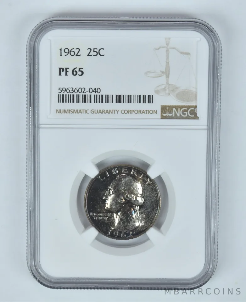 PF65 1962 Washington Quarter - Graded NGC Toned! a9067